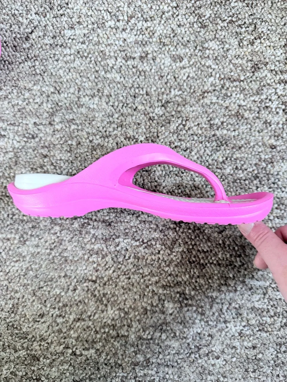 CROCS Hot Pink and White Flip Flop Sandals